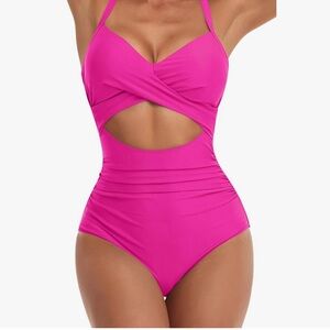 One Piece Swimsuits Tummy Control Cutout High Waisted bathing suit